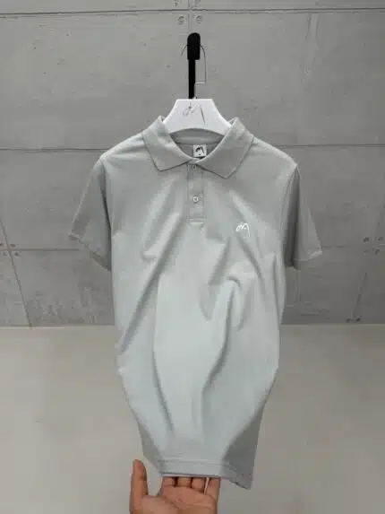 Premium İmzalı Seri Nakış Detaylı Regular Fit Polo Yaka Tshirt - Stone Gri