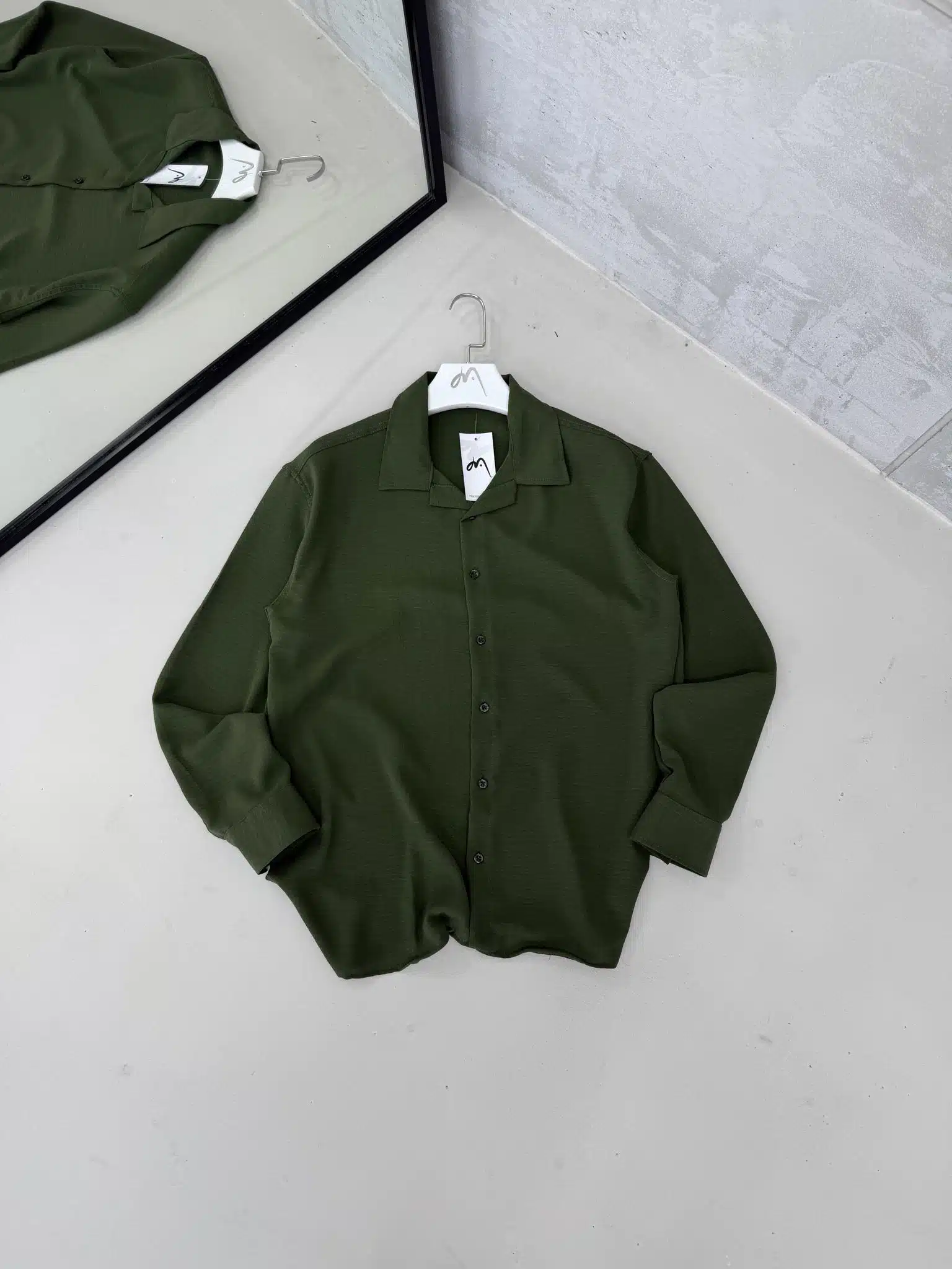 W Premium İmzalı Seri Aerobin Oversize Gömlek - Haki - Görsel 1