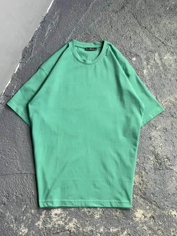 Düz Basic T-Shirt - Mint Green - Görsel 1