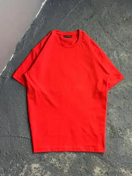 Düz Basic T-Shirt - Flame Orange