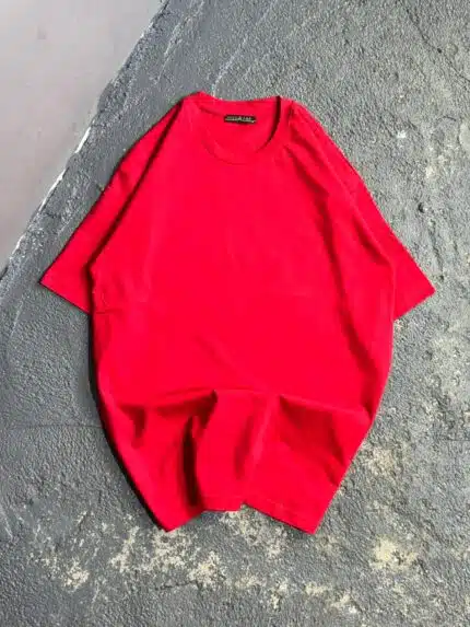 Düz Basic T-Shirt - Kırmızı