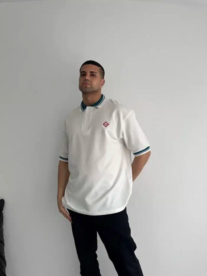 Casablanca Polo Yaka T-shirt - Beyaz - Görsel 1