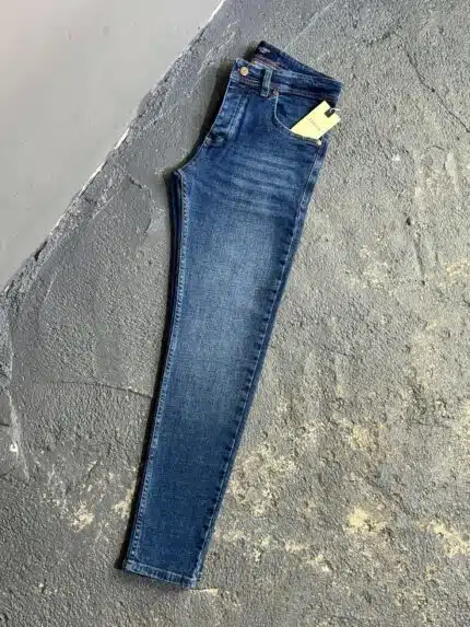 Skinny Jean Pantolon KOYU MAVİ DETAYLI