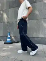 Premium Cizgili Baggy Eşofman –İndigo Mavi - Görsel 5