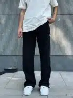 Premium Cizgili Baggy Eşofman - Siyah - Görsel 5