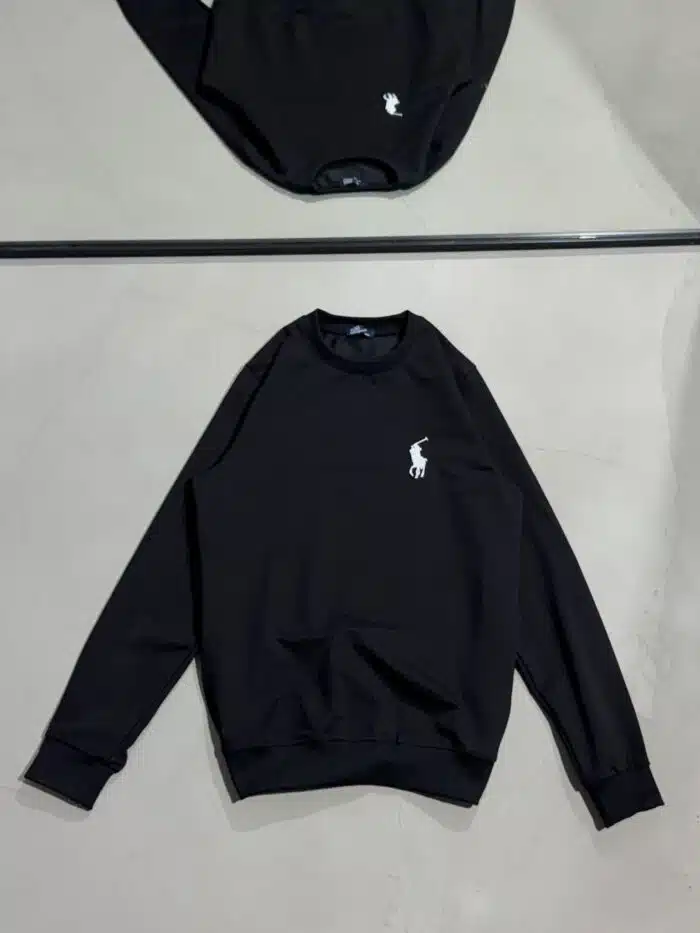 RL Luxury Bisiklet Yaka Sweatshirt – Siyah - Görsel 1