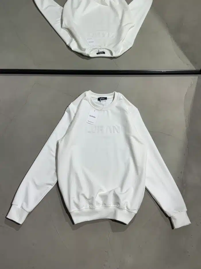 LFN Luxury Bisiklet Yaka Sweatshirt – Beyaz - Görsel 1