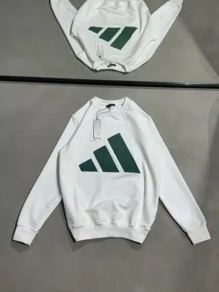 AD Luxury Bisiklet Yaka Sweatshirt – Beyaz