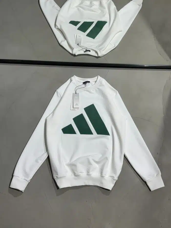 AD Luxury Bisiklet Yaka Sweatshirt – Beyaz - Görsel 1