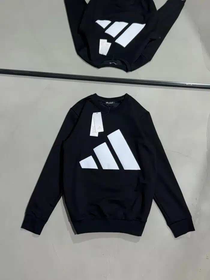 AD Luxury Bisiklet Yaka Sweatshirt – Siyah - Görsel 1