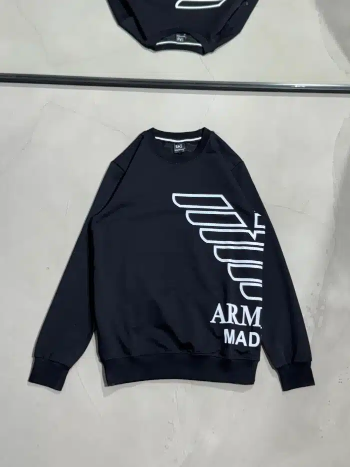 EA7 Luxury Bisiklet Yaka Sweatshirt – Siyah - Görsel 1