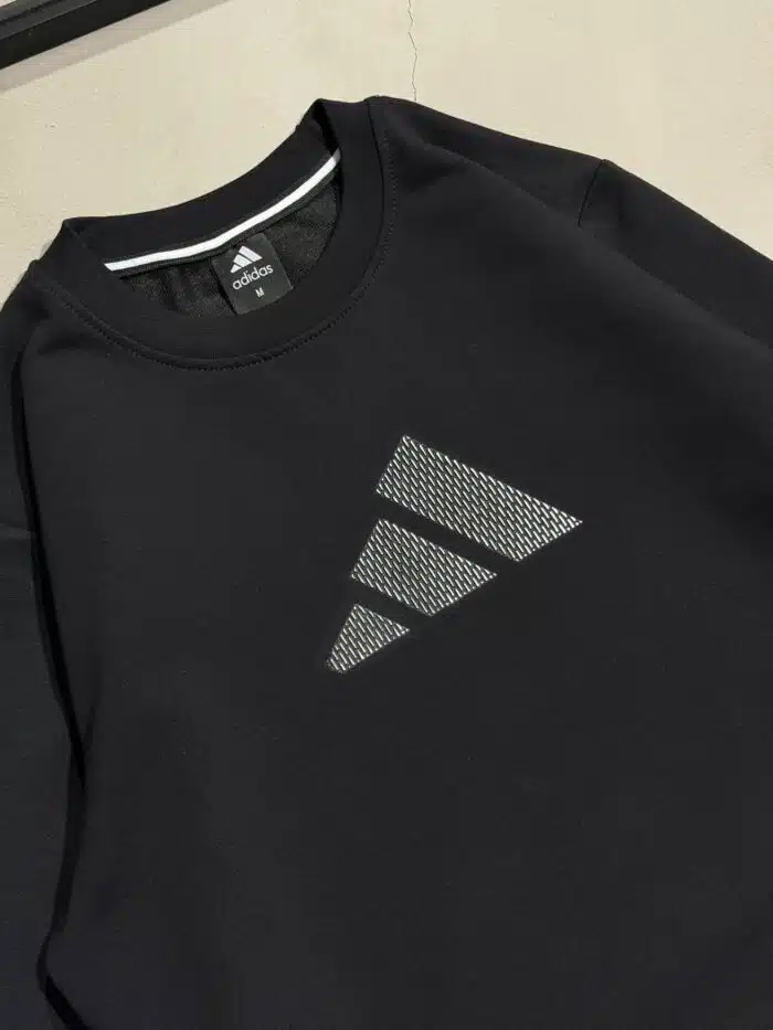 AD Luxury Bisiklet Yaka Sweatshirt – Siyah - Görsel 3