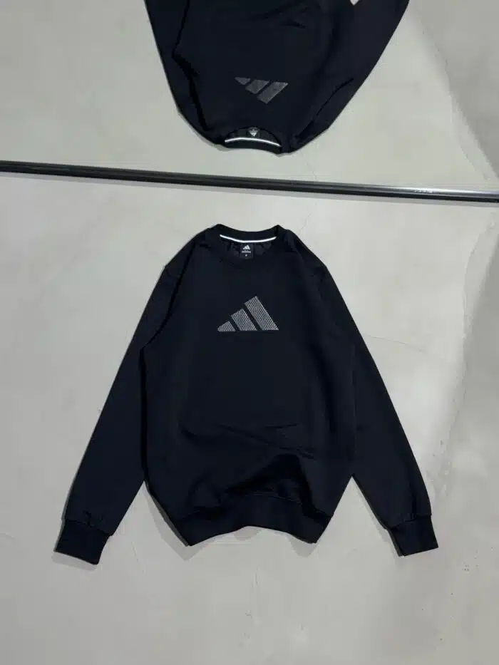 AD Luxury Bisiklet Yaka Sweatshirt – Siyah - Görsel 1