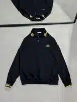 GG Luxury Polo Yaka Sweatshirt - Siyah