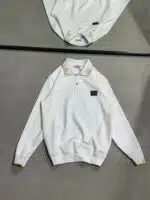 GG Luxury Polo Yaka Sweatshirt – Beyaz