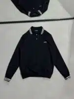 BS Luxury Polo Yaka Sweatshirt – Siyah