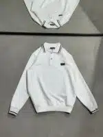 BS Luxury Polo Yaka Sweatshirt – Beyaz