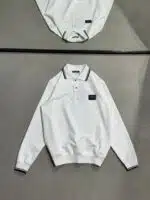 DG Luxury Polo Yaka Sweatshirt – Beyaz