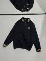 VS Luxury Polo Yaka Sweatshirt – Siyah