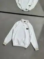 VS Luxury Polo Yaka Sweatshirt – Beyaz