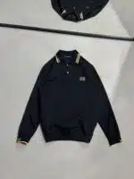 EA7 Luxury Polo Yaka Sweatshirt – Siyah