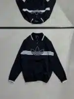 AD Luxury Polo Yaka Sweatshirt – Siyah