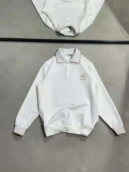 BB Luxury Polo Yaka Sweatshirt – Beyaz