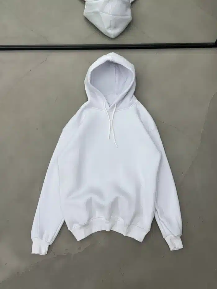 Kapüşonlu Luxury Sweatshirt – Beyaz - Görsel 1