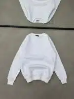 Luxury Bisiklet Yaka Sweatshirt – Beyaz