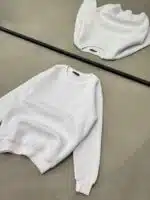 Luxury Bisiklet Yaka Sweatshirt – Beyaz - Görsel 3