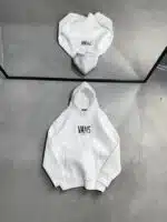 VNS Sırt Baskılı Kapşonlu Sweatshirt – Beyaz