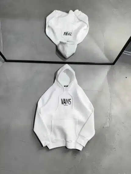 VNS Sırt Baskılı Kapşonlu Sweatshirt – Beyaz