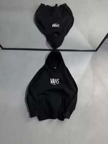 VNS Sırt Baskılı Kapşonlu Sweatshirt – Siyah
