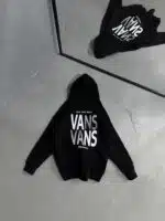 VNS Sırt Baskılı Kapşonlu Sweatshirt – Siyah - Görsel 3