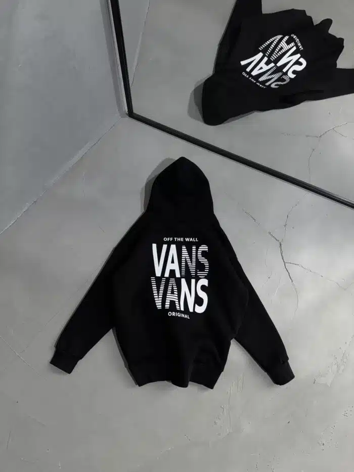 VNS Sırt Baskılı Kapşonlu Sweatshirt – Siyah - Görsel 3