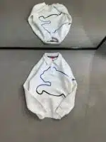 PM Baskılı Üç İplik Yakalı Sweatshirt – Beyaz