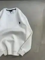 RL Nakışlı Üç İplik Sweatshirt – Beyaz - Görsel 3