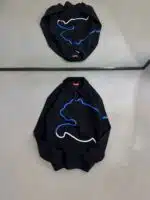 PM Baskılı Üç İplik Yakalı Sweatshirt – Siyah