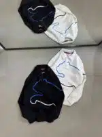 PM Baskılı Üç İplik Yakalı Sweatshirt – Siyah - Görsel 3