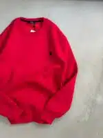 RL Nakışlı Üç İplik Sweatshirt – Kırmızı - Görsel 3