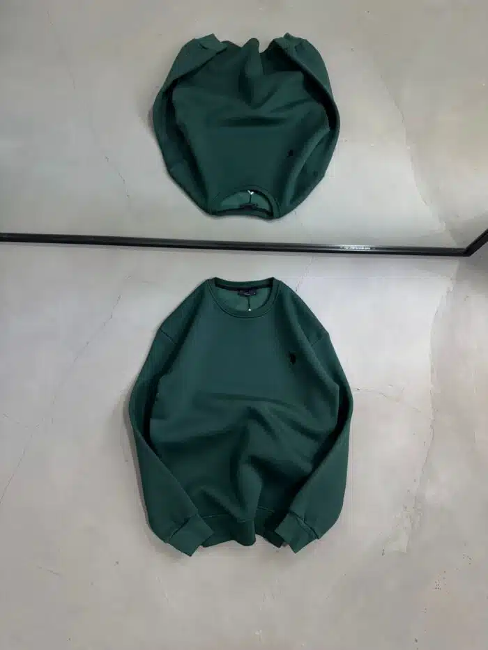 RL Nakışlı Üç İplik Sweatshirt – Yeşil - Görsel 1