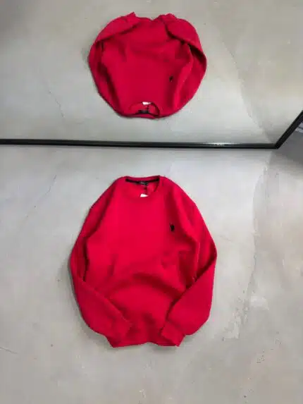 RL Nakışlı Üç İplik Sweatshirt – Kırmızı