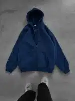 3 İplik Basic Kapşonlu Hoodie – İndigo