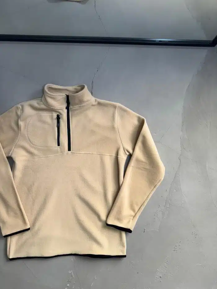 Yarım Fermuarlı Basic Polar - Krem - Görsel 3