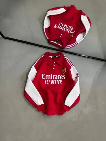 Arsenal Baskılı Üç İplik Yakalı Sweatshirt – Kırmızı