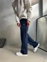 'PB' Baskılı Lastikli Stoper Paça Baggy Eşofman - İndigo - Görsel 5