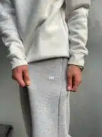 'PB' Baskılı Lastikli Stoper Paça Baggy Eşofman - Gri - Görsel 4