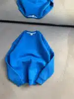 Düz Basic Üç İplik Sweatshirt - Mavi - Görsel 3