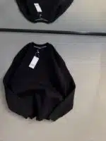 Düz Basic Üç İplik Sweatshirt - Siyah - Görsel 3