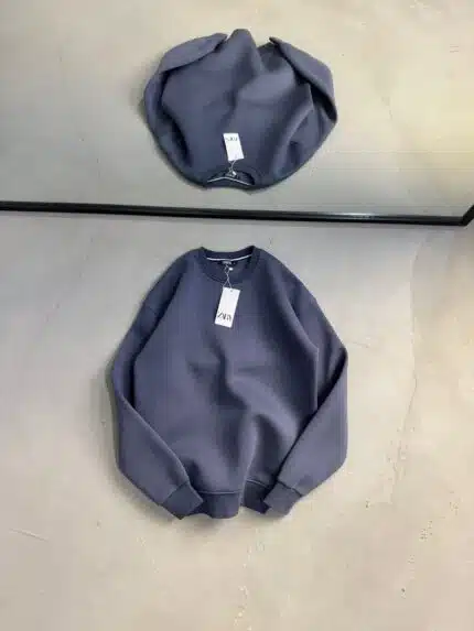 Düz Basic Üç İplik Sweatshirt - Antrasit